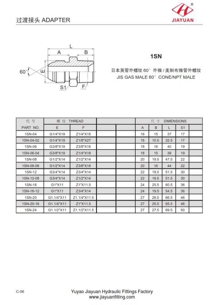 Gason 60 Kòn NPT Connector